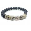 Buddha Face Lava stone Dalmatian Jasper Gemstone 8 mm Bracelet