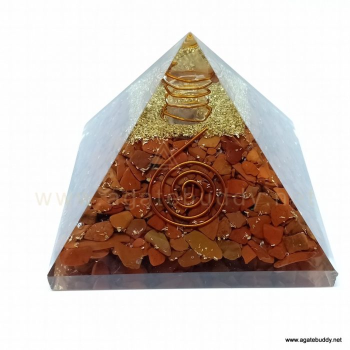 Gemstone Chakra Layer of Orgonite Pyramid - Agate Buddy.