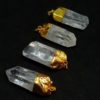 Natural Crystal Polished Golden Electroplated Pendant.