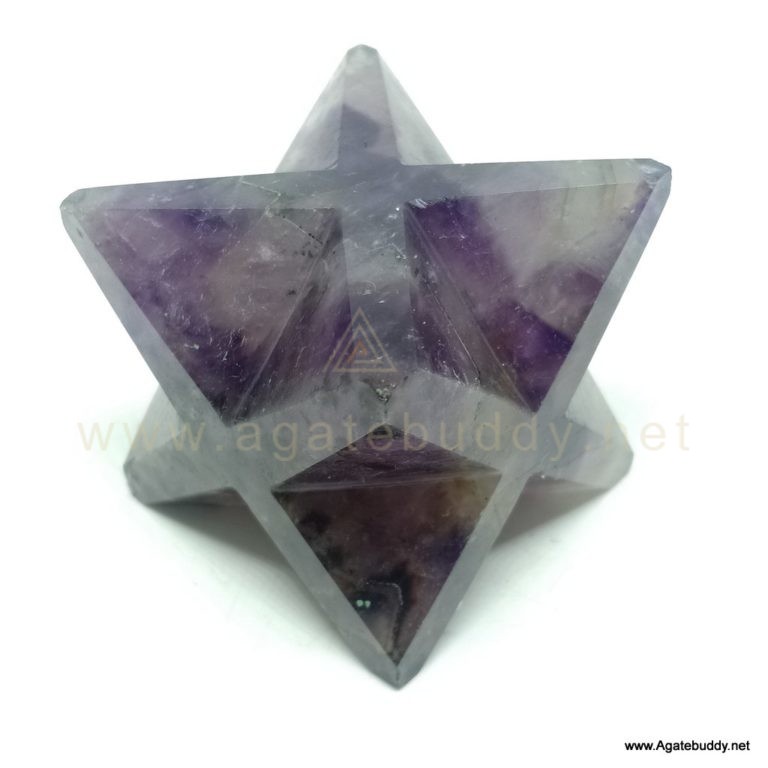 Amethyst Gemstone Big Size Merkaba Star | Merkaba Stone - Agate Buddy